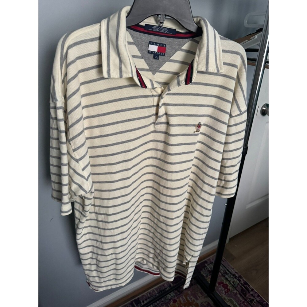 Vintage late-1990s to early-2000s Tommy Hilfiger men’s polo shirt XL